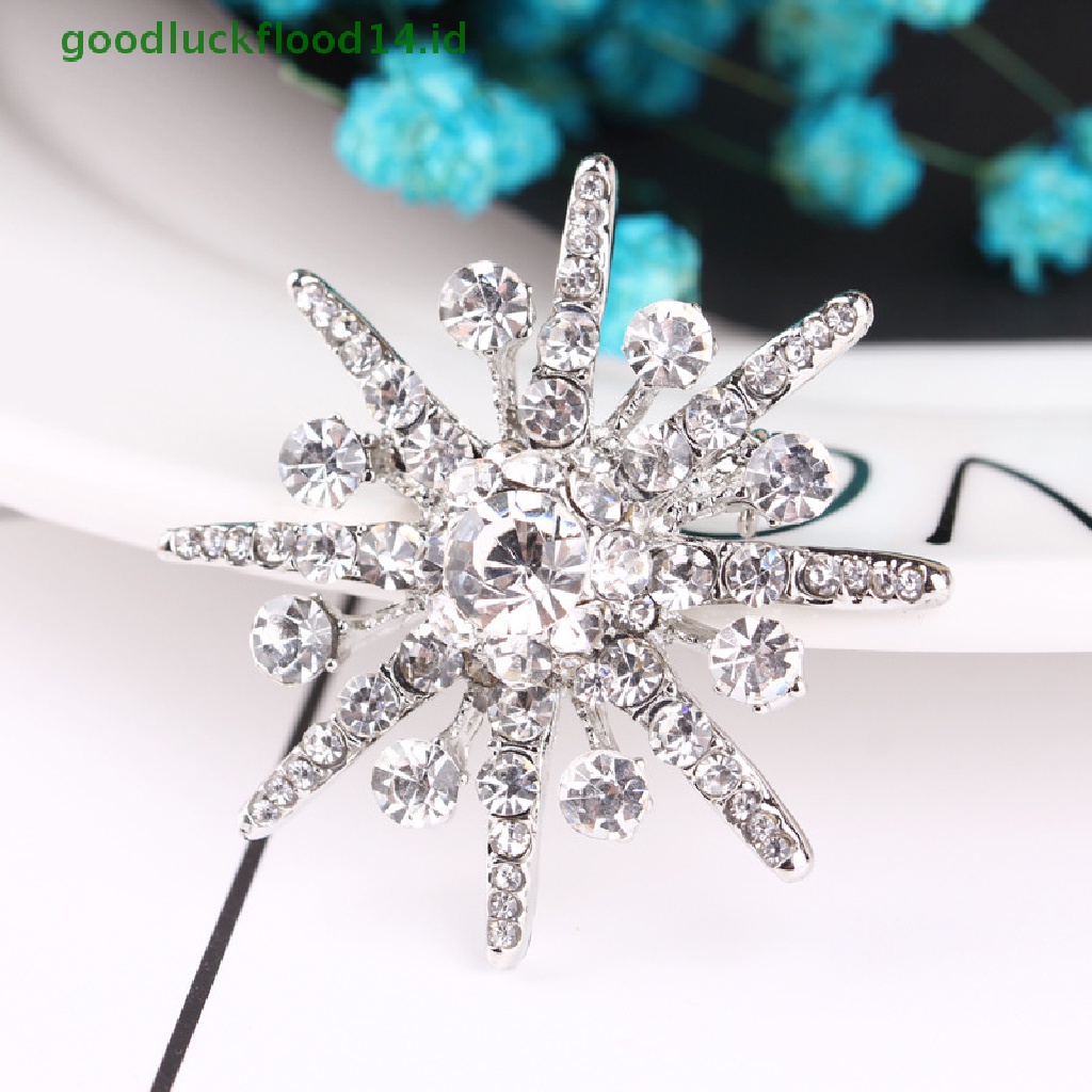 [GOOGFOUR] Vintage Berlian Imitasi Snowflake Bros Octagon Star Studded Brooch Retro Lencana Jas Pakaian Bros Fashion Aksesori Pria Wanita Jas Kerah Pin [TOP]