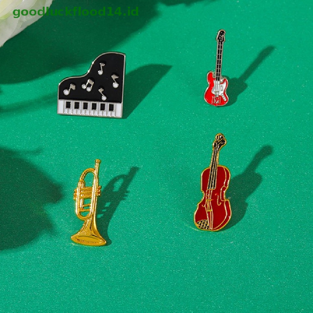 [GOOGFOUR] Musik Rock Enamel Pin Lencana Musik Perhiasan Note Lapel Pakaian Ransel Custom Hujan Bros Kartun Anak Hadiah Teman Aksesoris [TOP]