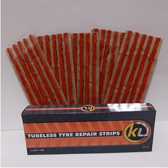 1box KLO Strips (isi 5lbr=25bj) Refill Karet ban tubles/karet tambal ban tubles/cacing ban tubles  panjang 20 cm