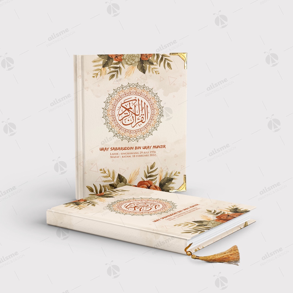 Buku Yasin Hard Cover Watercolor Rustic/Floral + laminating doft