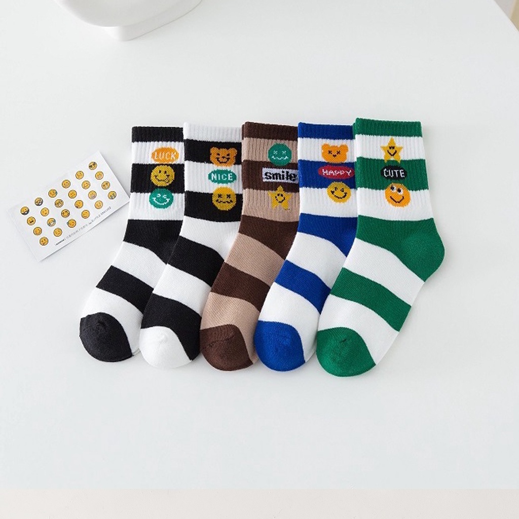 MurmerOfficial Kaos Kaki Anak Motif Smiley Kaus Kaki Bayi Lucu KK050