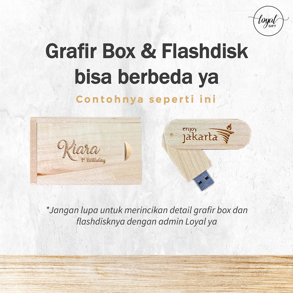 USB Flashdisk Kayu Flip + Box Geser - GARANSI GANTI BARU