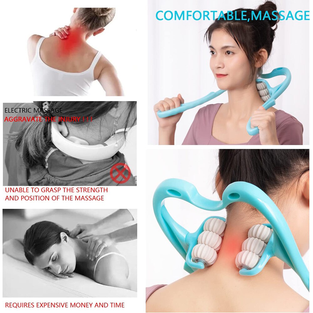Macroupta Pemijat Leher Manual Alat Pijat Leher Multifungsi Manual Relaxing Neck Massager Therapy