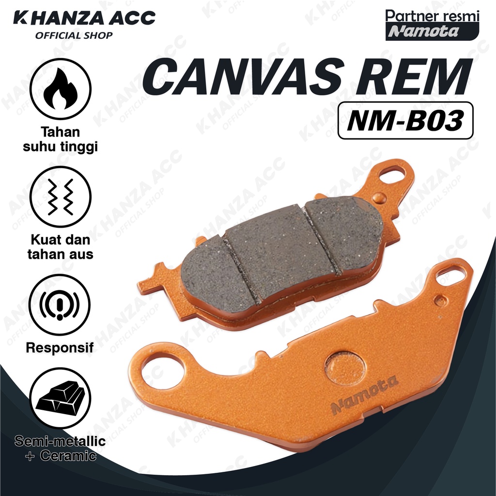 KHANZAACC NAMOTA Kampas Rem Motor Semi-Metallic Ceramic