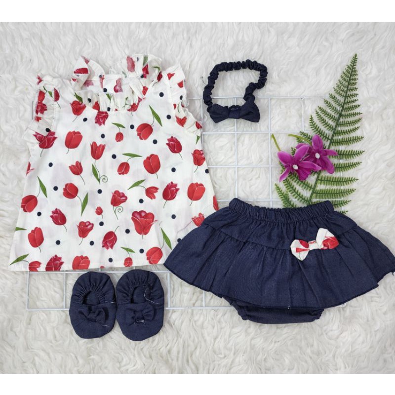 Baju bayi perempuan stelan rok celana baby girl