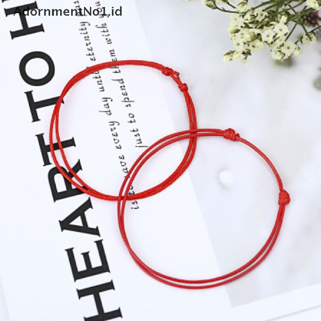 [AdornmentNo1] Gelang Kaki Tali Warna Hitam Putih Merah Adjustable Klasik Pria Wanita Musim Panas Barefoot [ID]