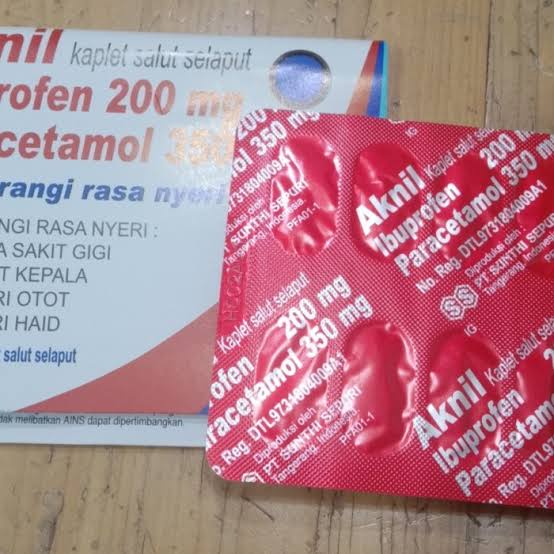 Aknil Kaplet Parasetamol Ibuprofen Pereda Nyeri dan Demam Strip ORIGINAL-BPOM