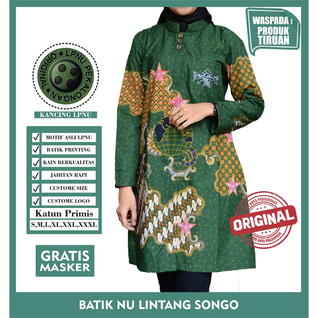 Blus Lintang Songo NU Batik NU Lintang 9 Blus Batik NU Lintang Songo Tunik Lintang Songo Nahdlatul U