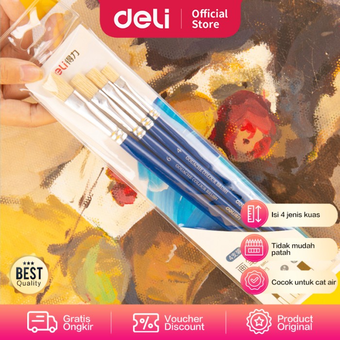 

Kulu Deli Paint Brush / Kuas Lukis Isi 4Pcs Ukuran Awet Dipakai 73923