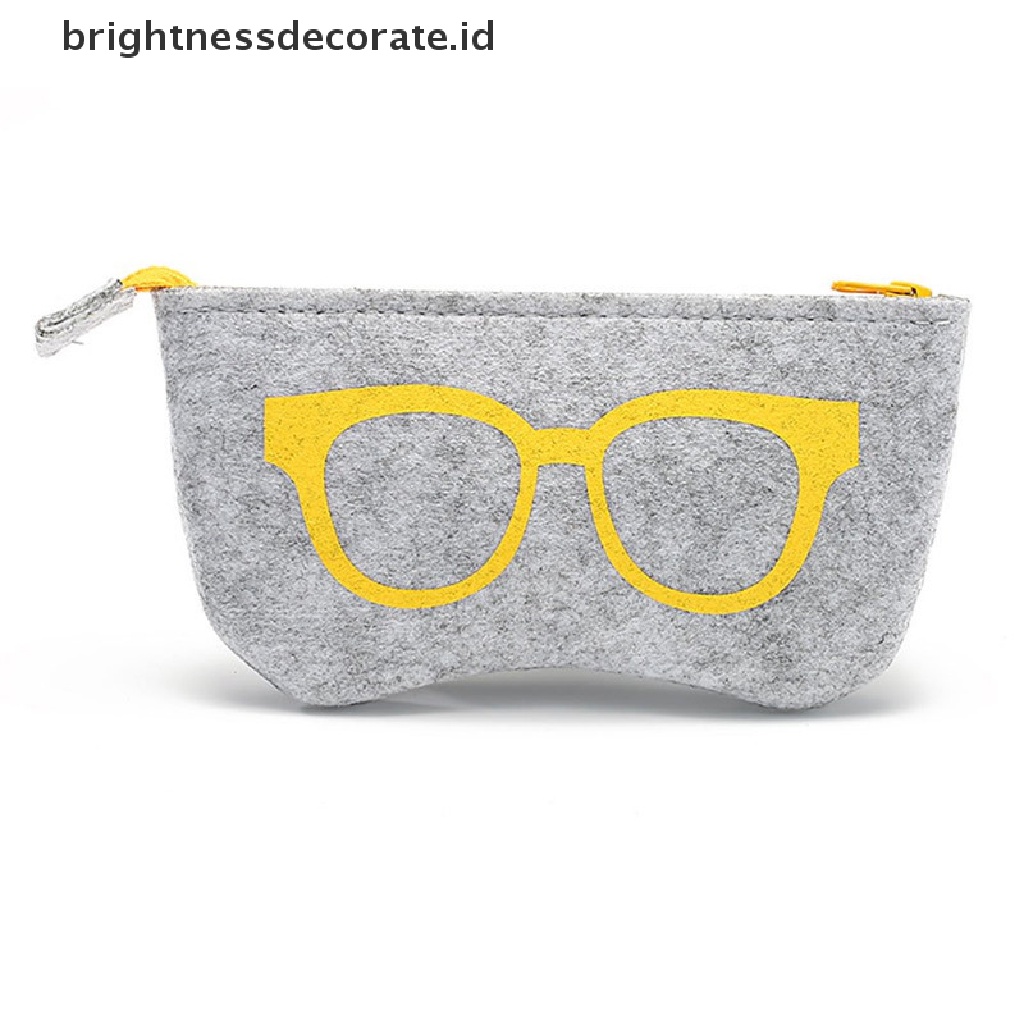 [Birth] Felt Glasses Case Bag Sunglasses Case Box Portable Lembut Resleting Pelindung Kacamata [ID]