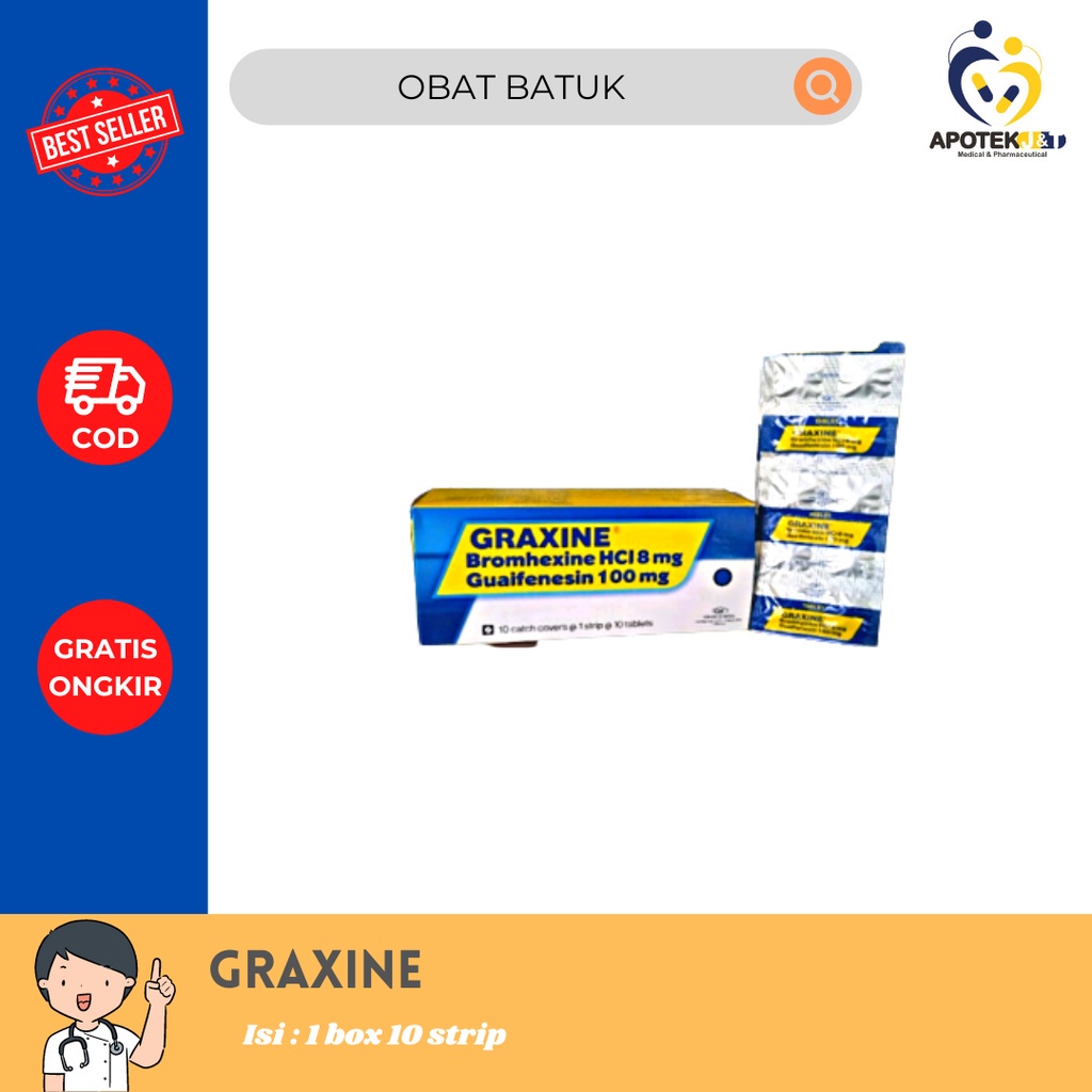 GRAXINE PER BOX / OBAT BATUK TABLET ISI 10 STRIP