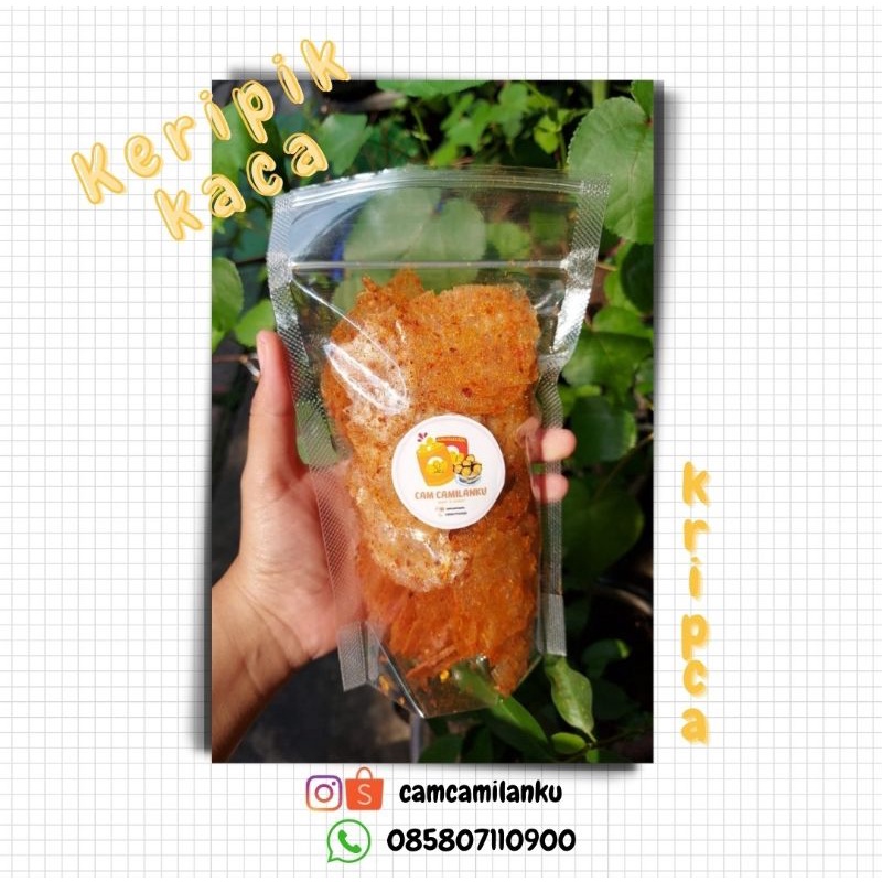 

Keripik Kaca | Kripca | Keripik Beling Pedas 100 gram Cam Camilanku