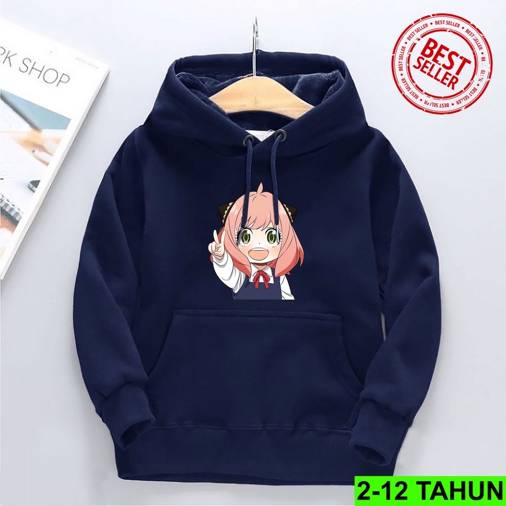 ANYA FORGER Jaket Hoodie Anak Viral II Jumper Hoodie Anak  ANYA FORGER  II Sweater Hoodie Kids Sz M - XL ( Laki Laki &amp; Peremepuan )