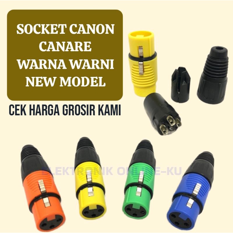 SOCKET CANON CANARE XLR FEMALE WARNA WARNI NEW MODEL