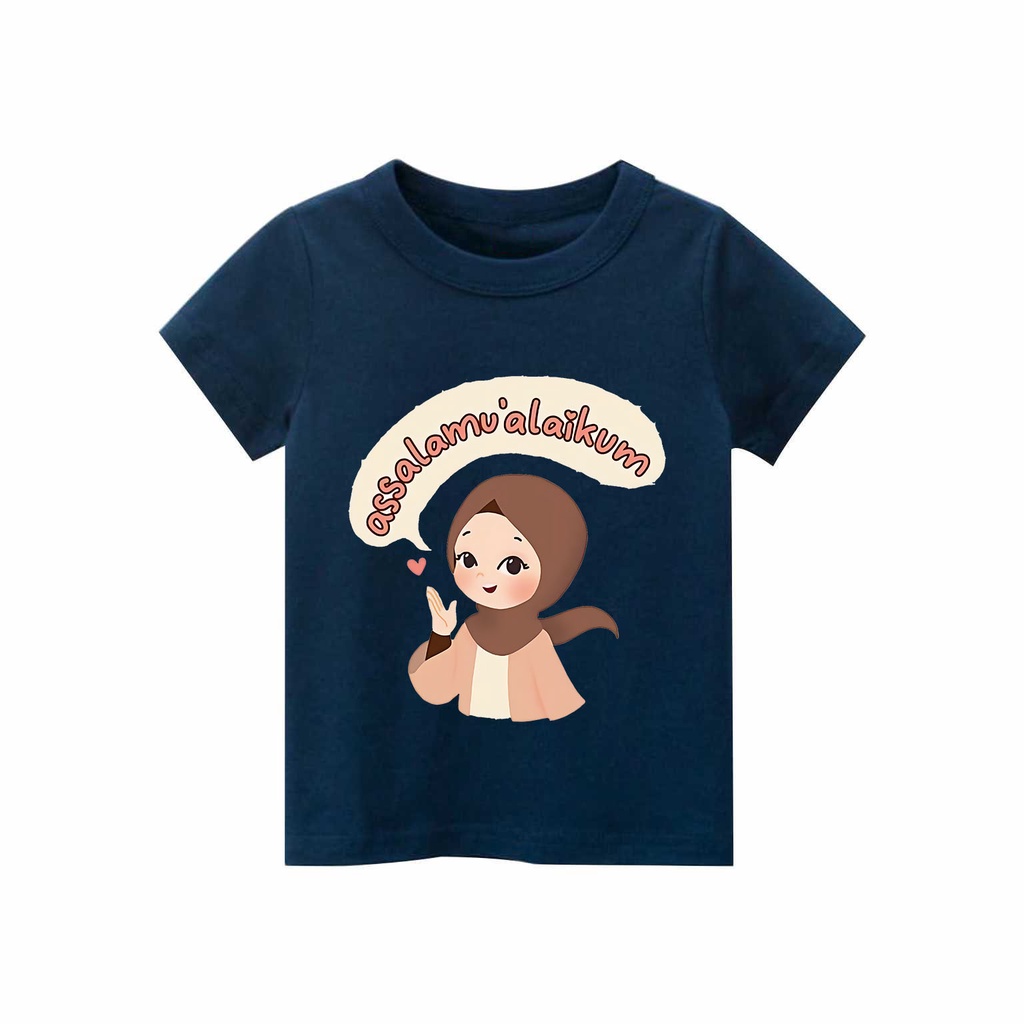 Kaos Anak perempuan kartun hijab | kaos cotton combed 30s printing | Kaos Distro anak