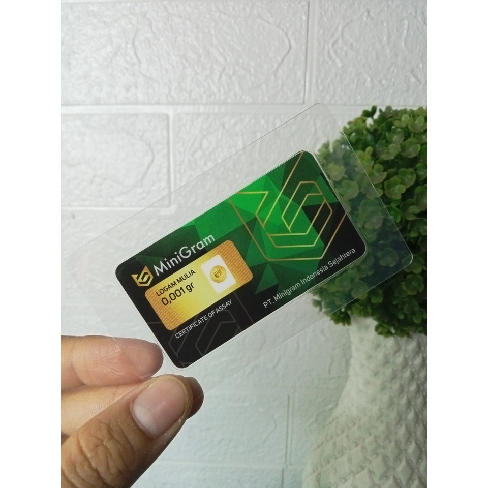 MINIGRAM Reguler Series 0,001 Gram Kemasan Laminating TERMURAH TERLARIS Emas Mini Emas Batangan Logam Mulia Murni 24 Karat Bersertifikat Resmi Asli Original Tabungan Emas Souvenir Keren Mewah