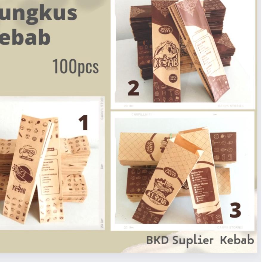 

RIW622 Bungkus kemasan kebab kertas cokelat 100pcs <>