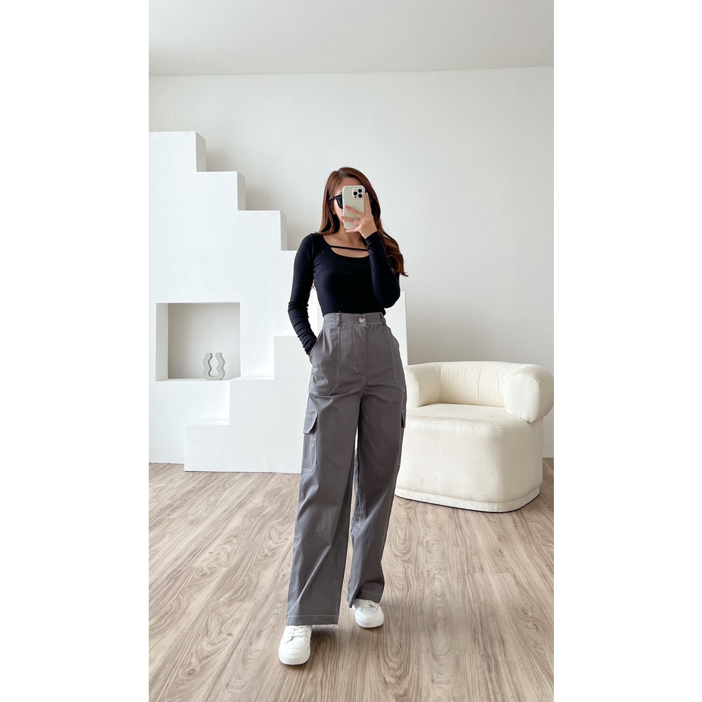 POTTIE - Kyoto Baggy Pants - High Waist Baggy Pants / Celana Kulot Cargo