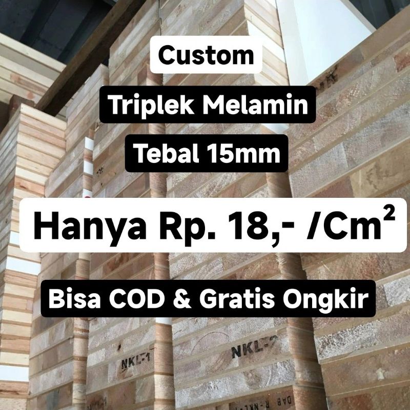 Triplek Melamin Tebal 15mm Single Face