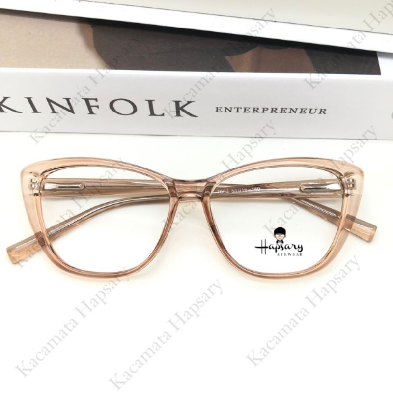 Frame Kacamata Wanita Cat Eye 7003 Antiradiasi Minus cylinder dan Plus | Blueray Photocromic dan Bluecromic