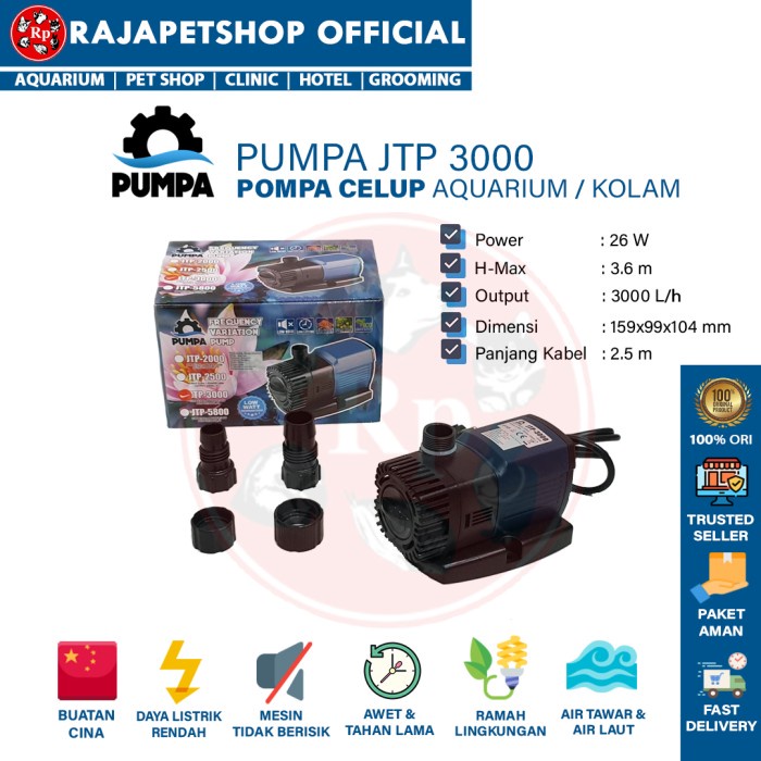 ( Pompa Air ) Sunsun Pumpa Jtp 3000 Water Pump Kolam Aquarium