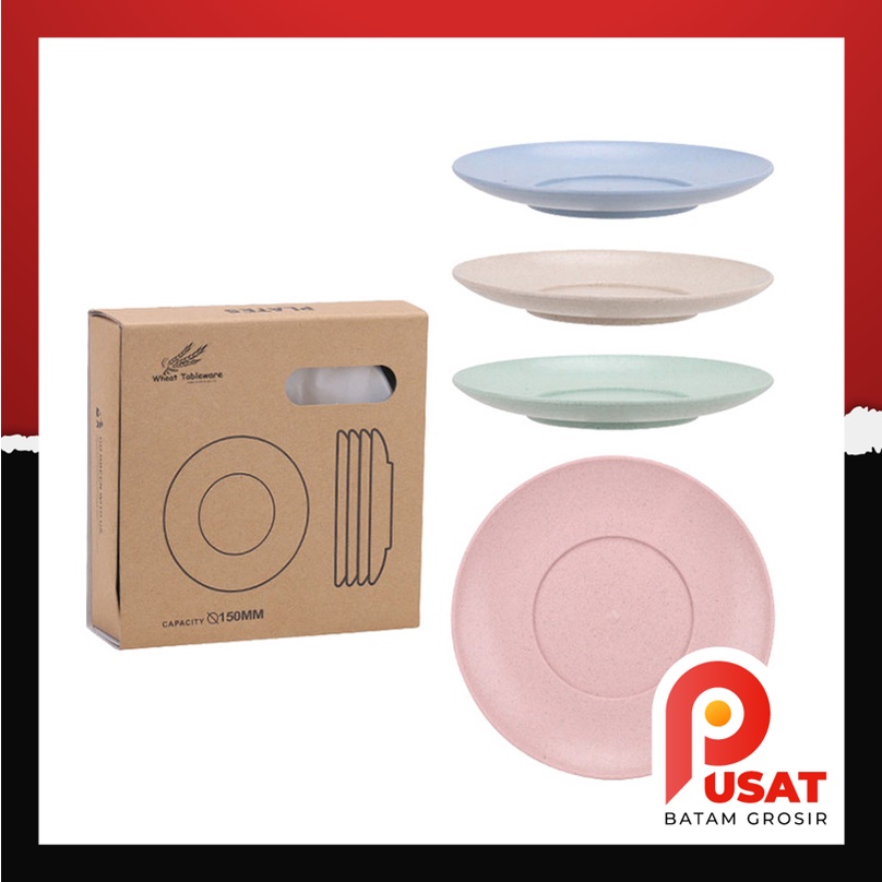 Pusat Batam Grosir - H707 Set Piring , Mangkok, Gelas 4 in 1 / Freemir 4 in 1 / Wheat Straw Tablewar