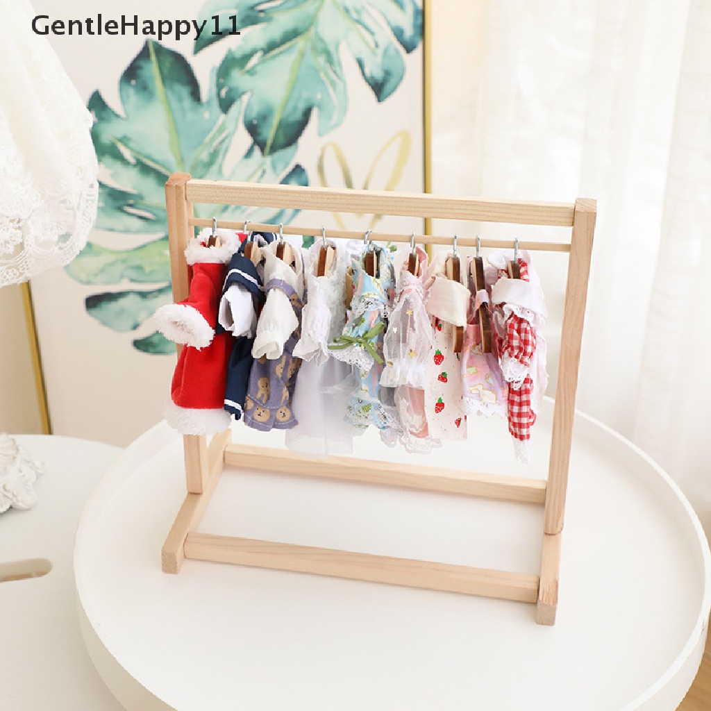 Gentlehappy Dollhouse Miniture Rak Baju Pakaian Organizer Gantungan Aksesoris Mainan id