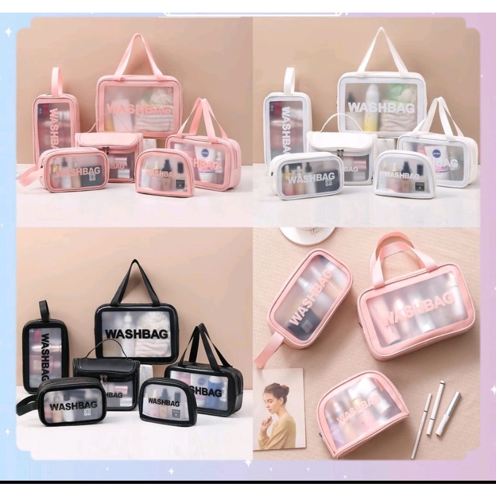 Tas Kosmetik Transparant anti air waterproof- pouch cosmetic - pouch travel organizer