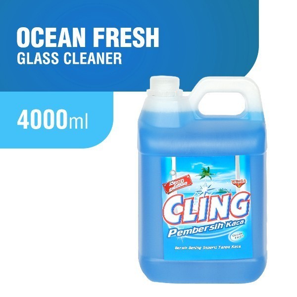 CLING Pembersih Kaca Glass Cleaner Ocean Fresh Jerigen 4 Liter