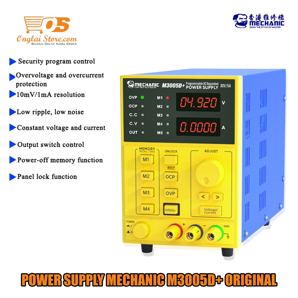 Jual Power Supply Mechanic M3005D+ Power Supply HP 150W Power Supply Digital 30V 5A Original
