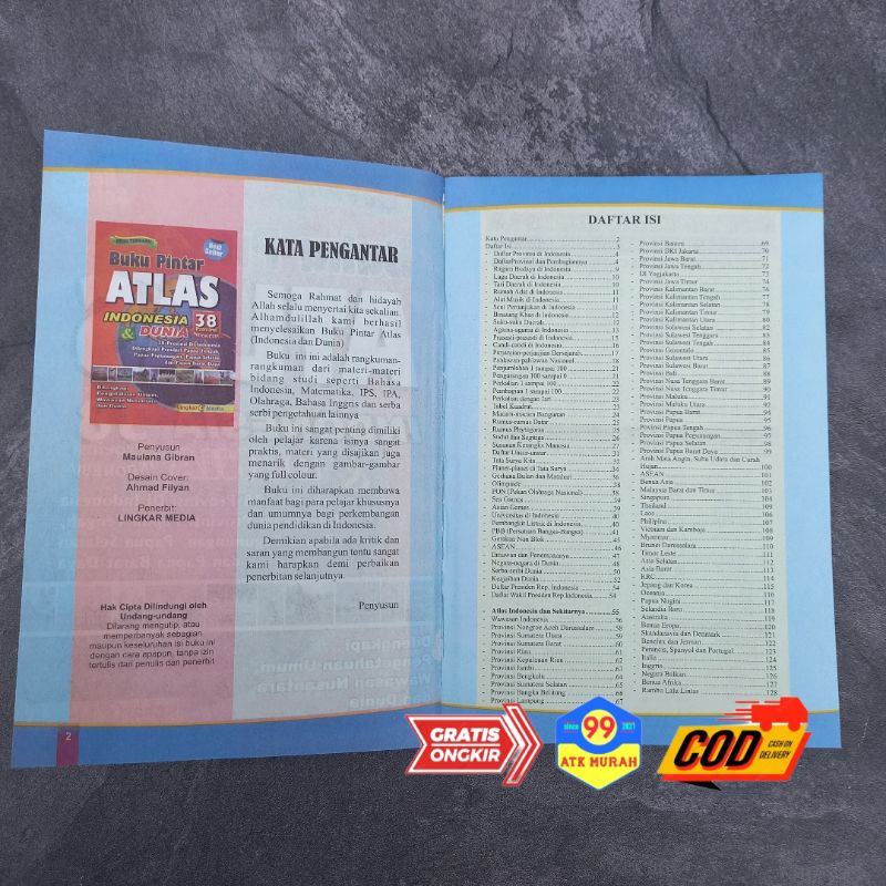 Buku ATLAS DUNIA Terlengkap 38 provinsi/peta dunia/buku geografi