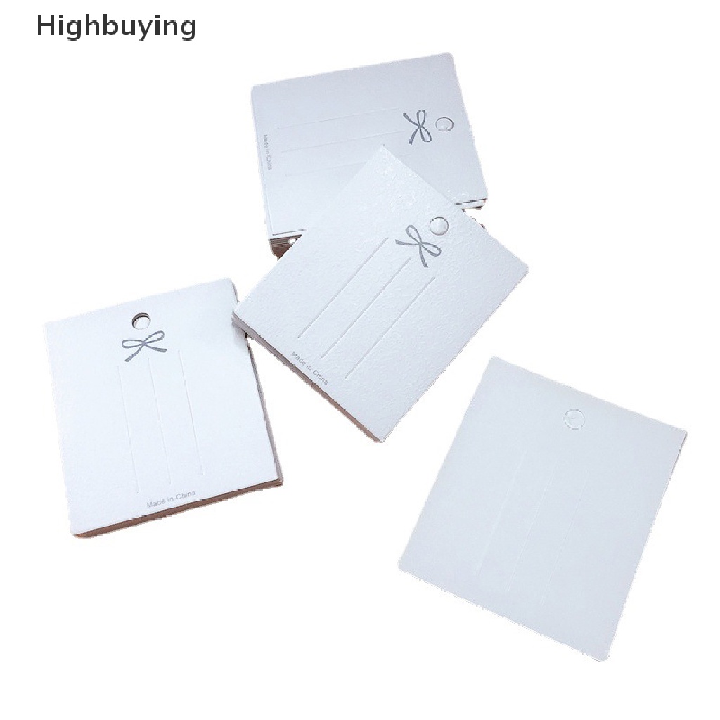 Hbid 50PCS Putih Hairpin Card Trinket Bow Kartu Pajangan Kardus Packing Kertas Glory