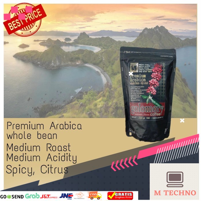 

Kopi Arabica Golomory Whole Bean 200gr Manggarai Flores