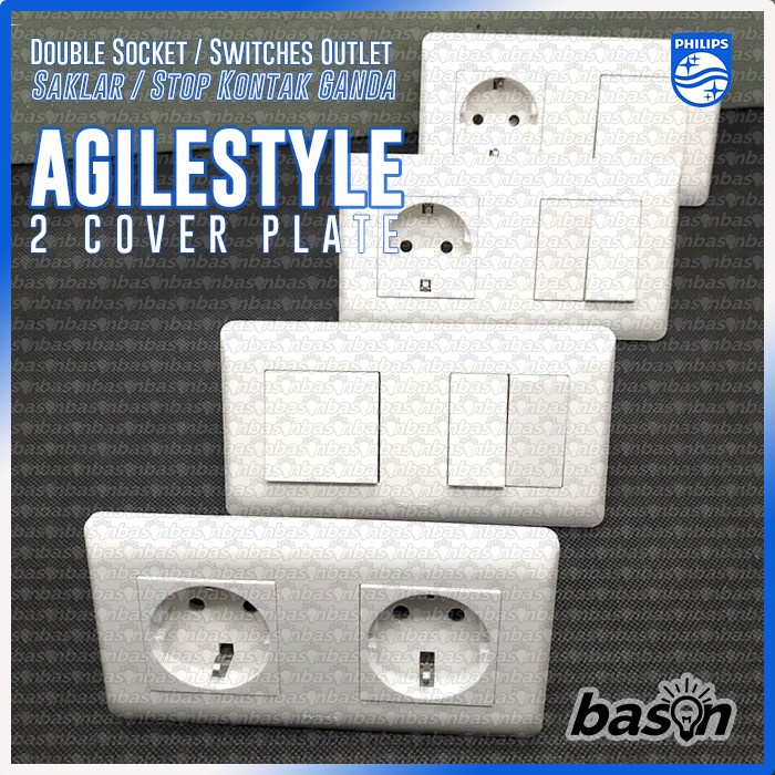 PHILIPS AgileStyle Double Socket Outlet - Saklar / Stop Kontak Ganda