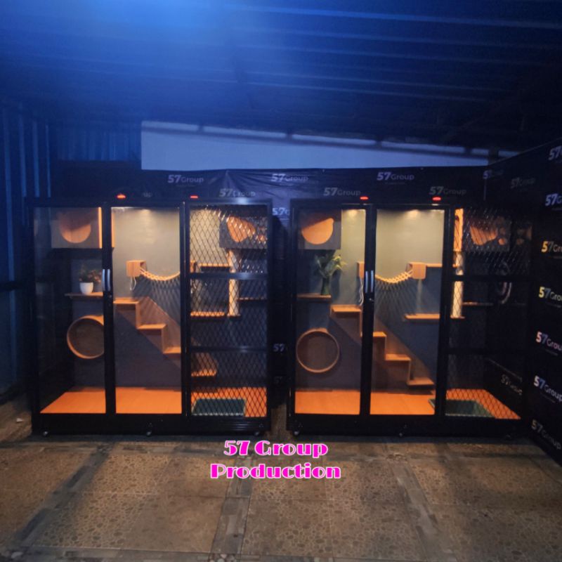 catroom kandang kucing cathome catquarium playground sultan besar/ jumbo full lampu alumunium