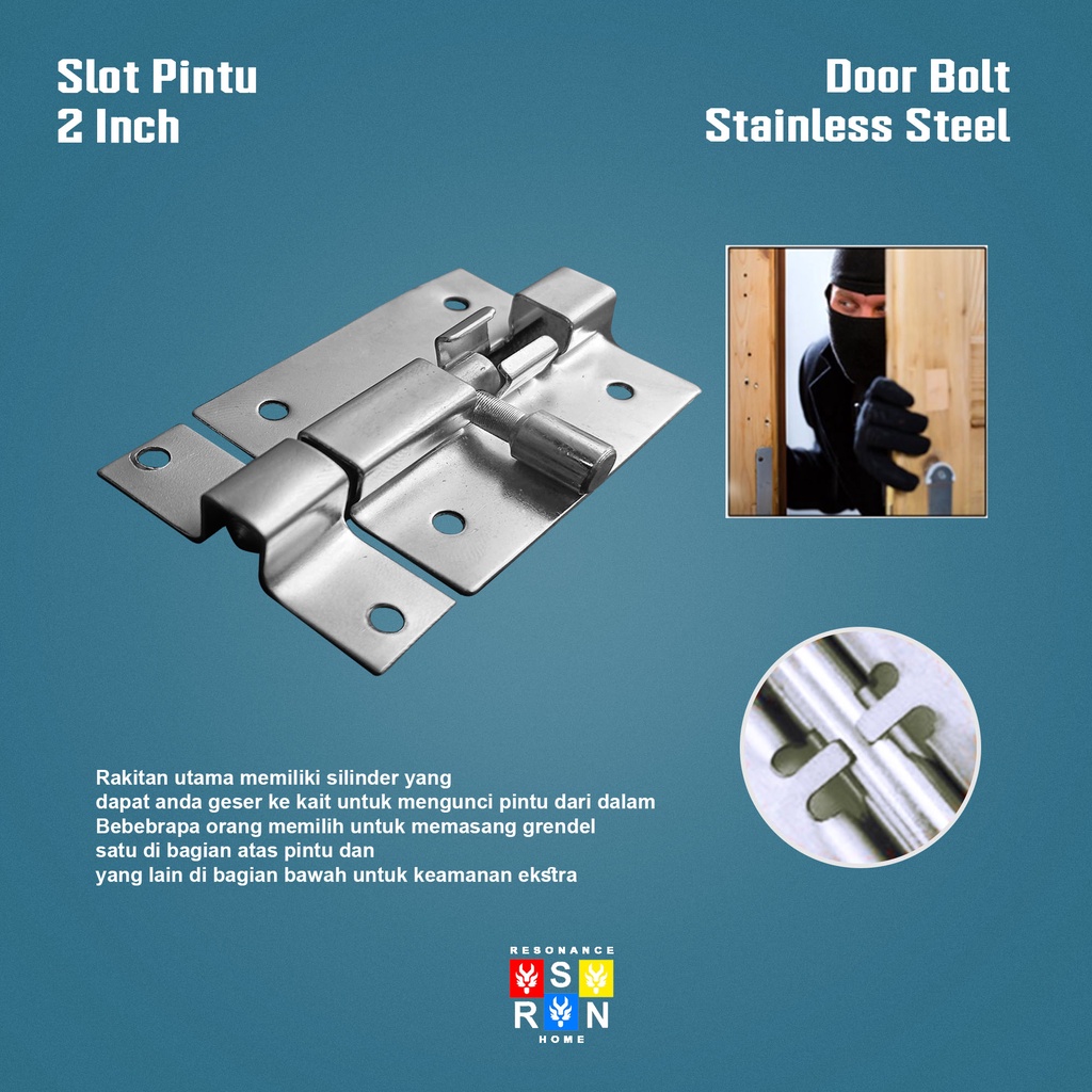 Grendel Slot Pintu / Jendela 2 Inch / 5 cm Resonance Home