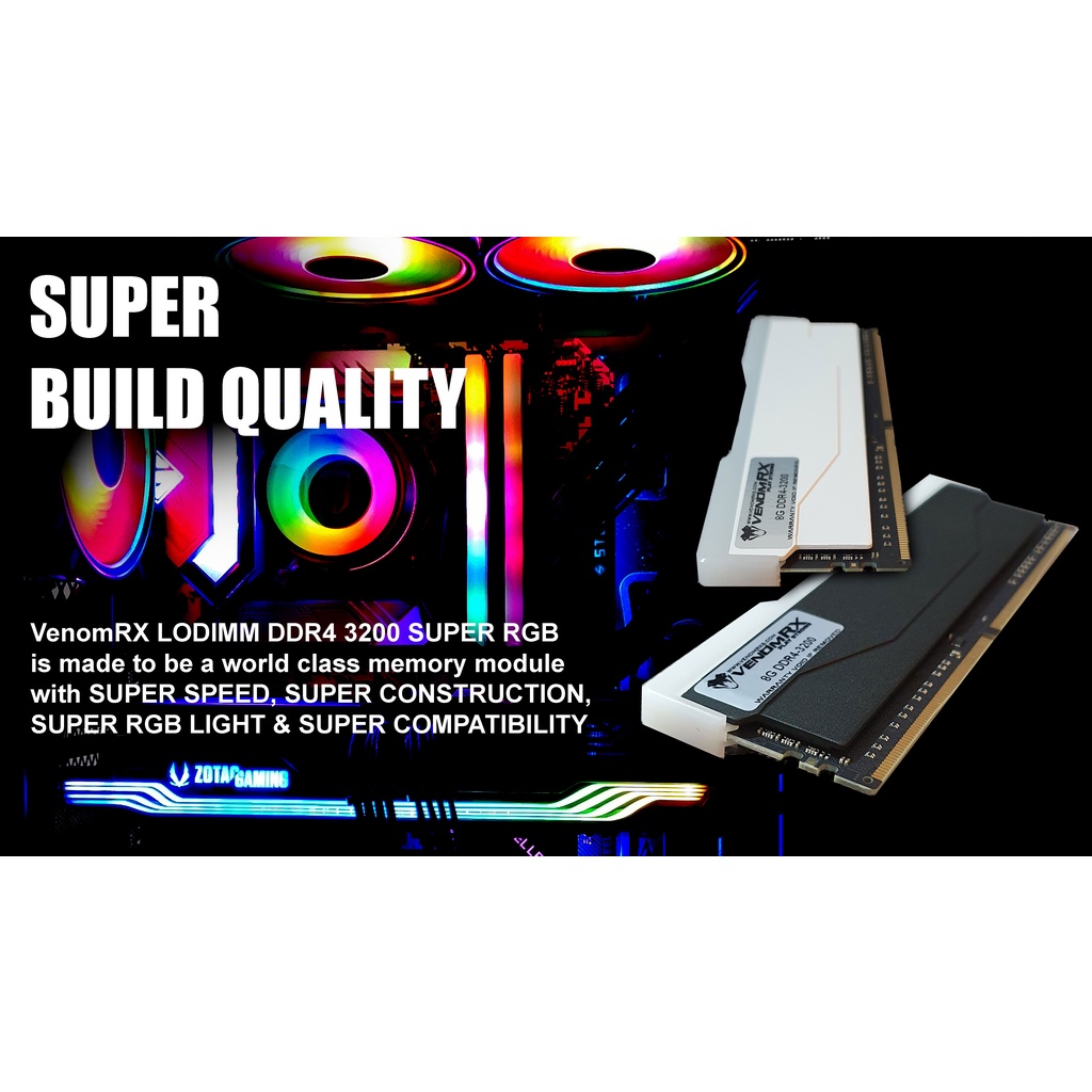 Ram Memory Venomrx Super RGB White 16GB 8x2 3200MHz 3200 DDR4