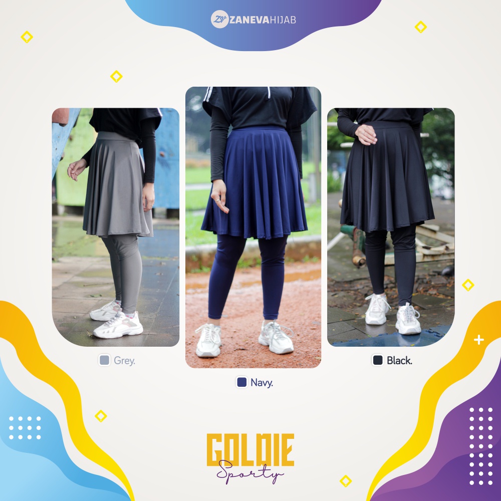 1 Set Hoodie Vest &amp; Legging Rok l Paket Adrea &amp; Goldie l Setelan Olahraga l Sportwear By Zaneva