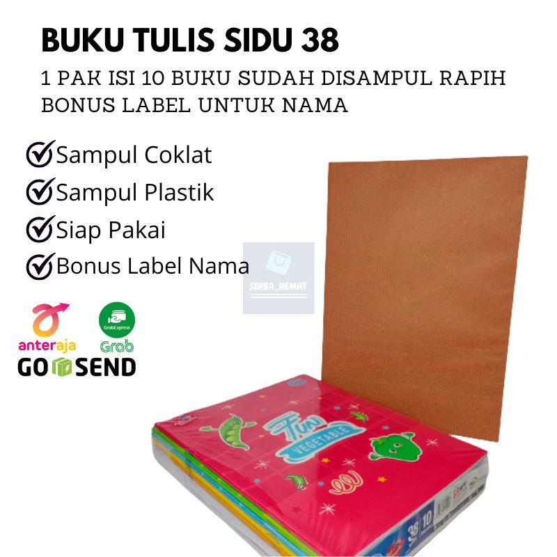 

Buku Tulis Sidu 38 Lembar SUDAH DI SAMPUL COKLAT + SAMPUL PLASTIK