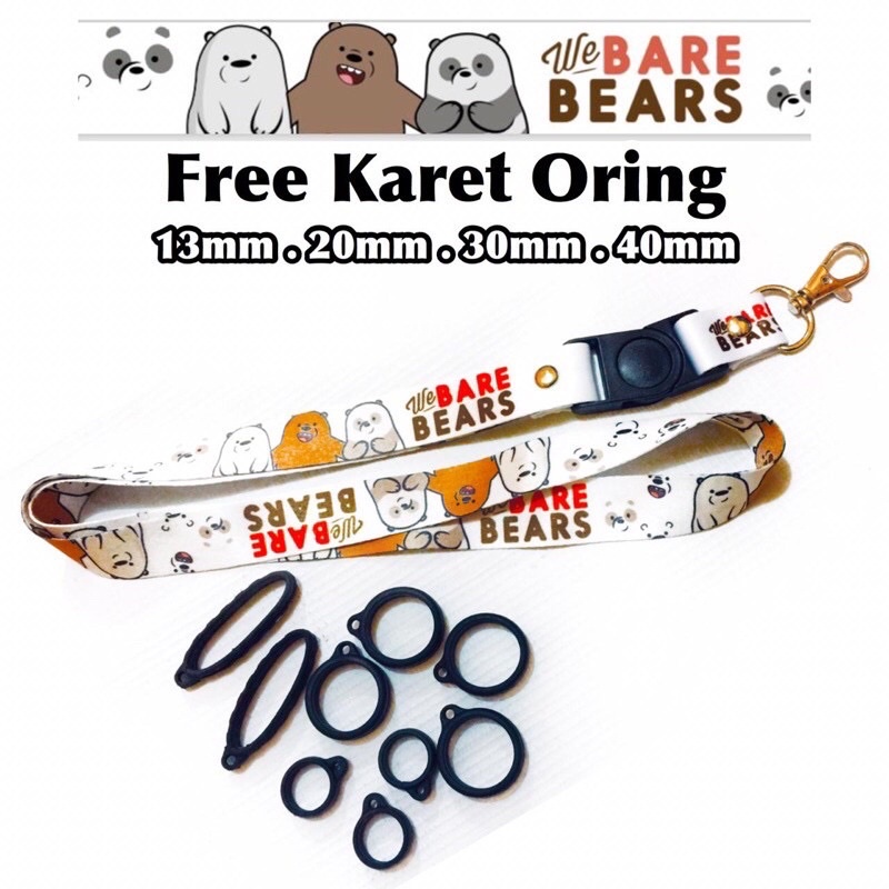 BARE BEARS LANYARD X ORING 3PCS