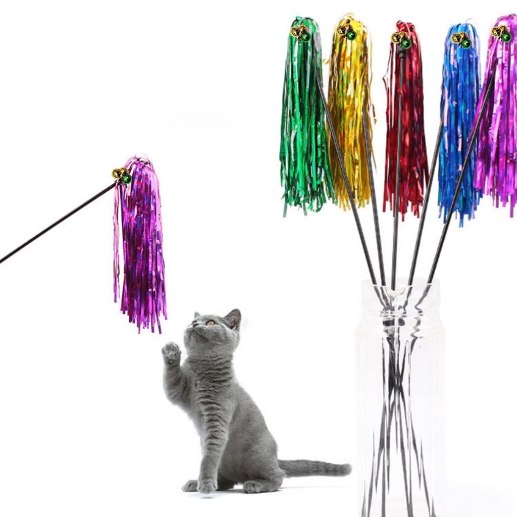 Stick Mainan Kucing Tongkat Blink Blink Bulu Kucing Cat Toys Teaser Kitten FEFARM