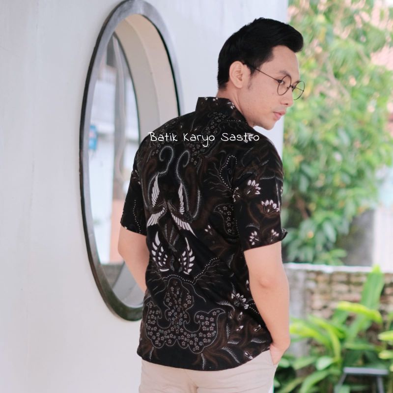 Baju Kemeja Batik Pria Lengan Pendek Premium Slimfit Katun Solo Lapis Furing