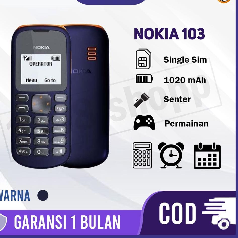 Model Baru HP NOKIA 103 JADUL BERGARANSI BARU
