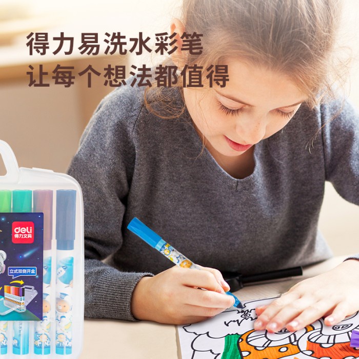 

Terlaris ✨ -Deli Felt Pen / Spidol Warna Dengan Warna Terang Mudah Dicuci 70738-12 - 12 pcs- 2.1.23