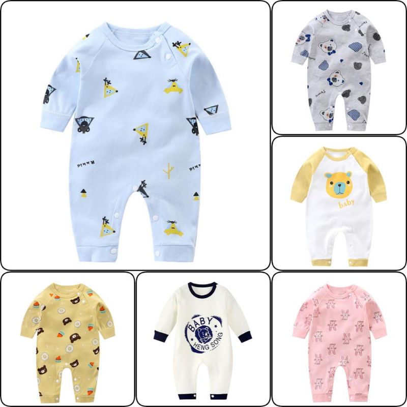 Jumper Bayi Panjang IMPORT 0 Bulan - 12 Bulan / Jumper Bayi Perempuan Laki Laki Karakter Lucu / Baju Bayi Bahan Halus