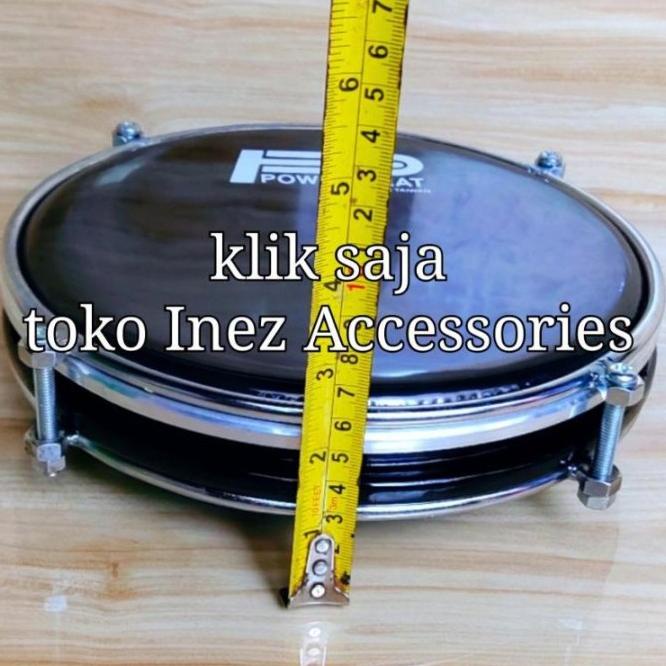 Tam Atau Kepak Tung Hadroh Rebana 8 Inch Hitam Biru Power Beat Hitam