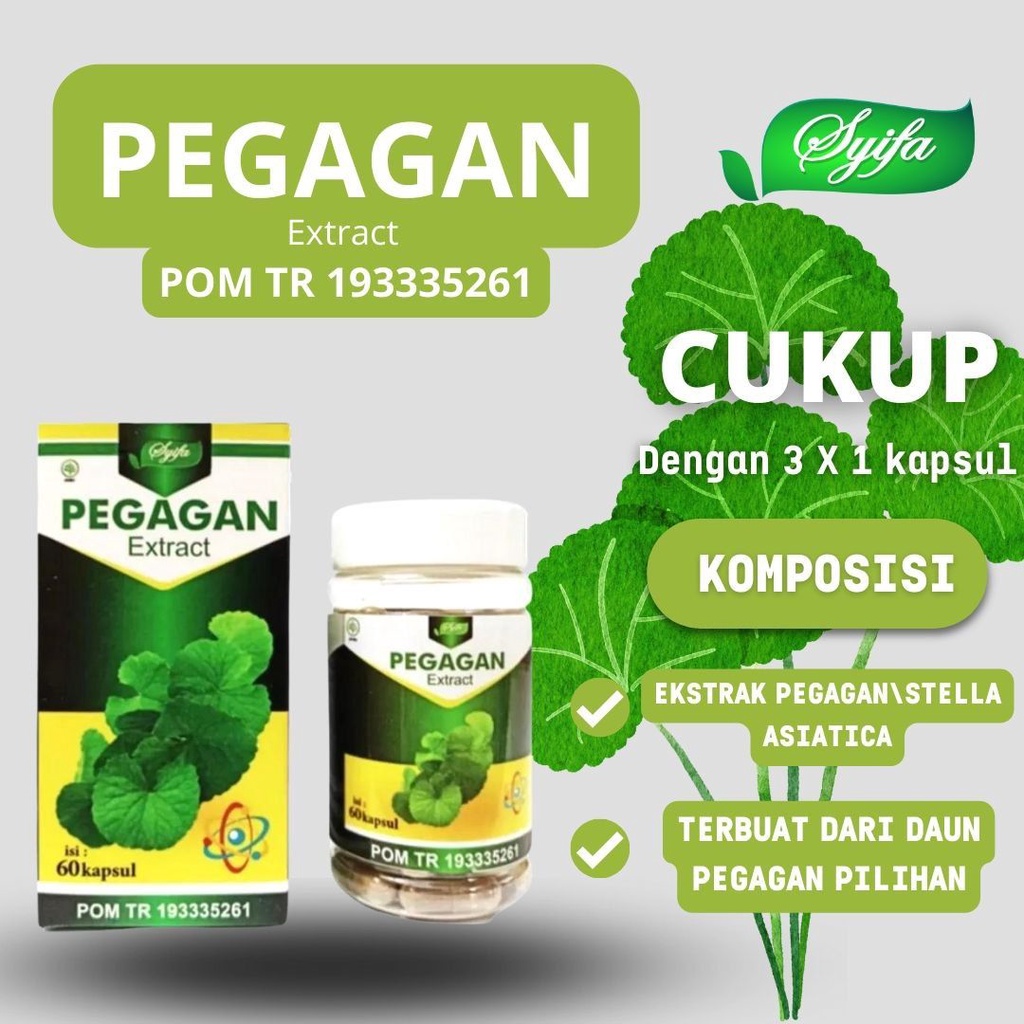 Kapsul Ekstrak Pegagan Obat Suplemen Vitamin Nutrisi Herbal Penambah Peningkat Kecerdasan Konsentrasi Daya Ingat Otak Penurun Panas Demam Anak Dewasa Cerdas Pintar