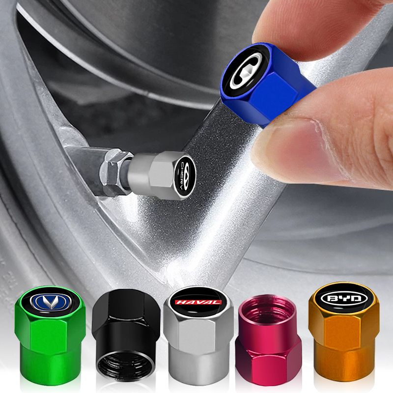 4pcs Tutup Pentil Ban Mobil Universal Tutup Penutup Pentil Mobil Ban Dengan Karet Pelindung Car Tyre Wheel Valve Cap
