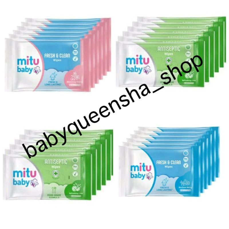 mitu isi 4/mitu tisu basah/tissue basah mitu isi 4/tisu basah mitu sachet/mitu wipes