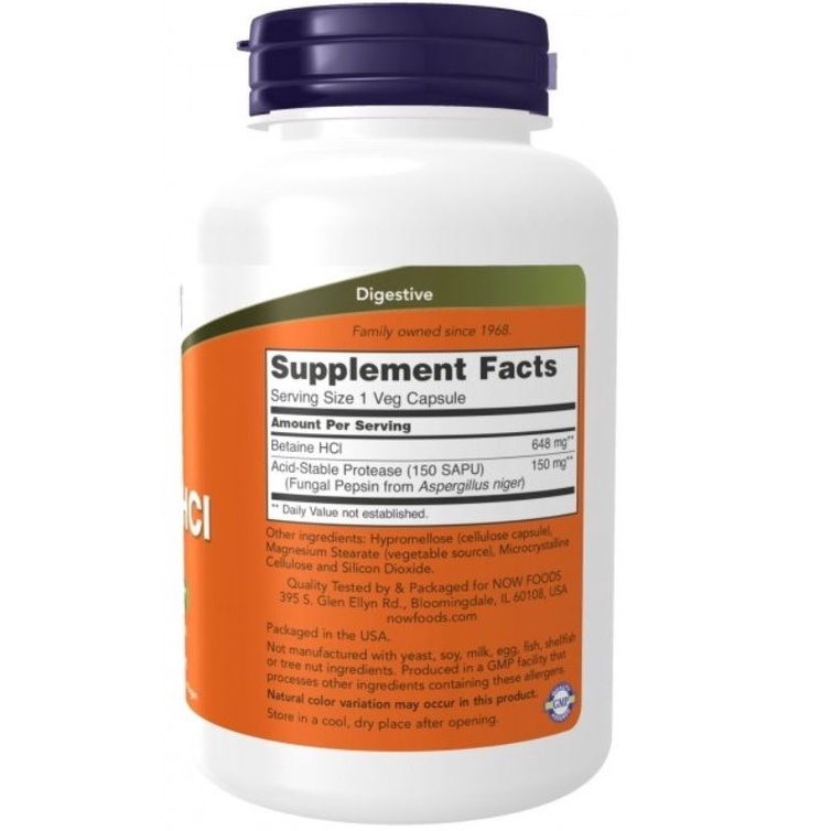 Now Foods Betaine HCL 648 mg 120 Veg Now Betaine Now Food Betaine